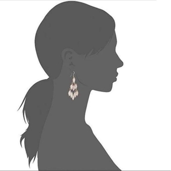 Alex and Ani Rose Gold White Chandelier Drop Earrings NWT - Picture 3 of 6